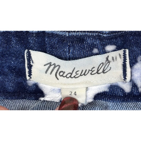 Madewell Womens Denim Mini Skirt Dark Wash Front Zip High Waist Size 24 - Picture 6 of 6